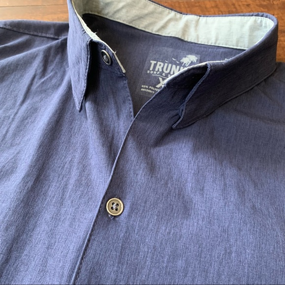 Trunks Mens Button Down Navy Shirt XL - Picture 2 of 6